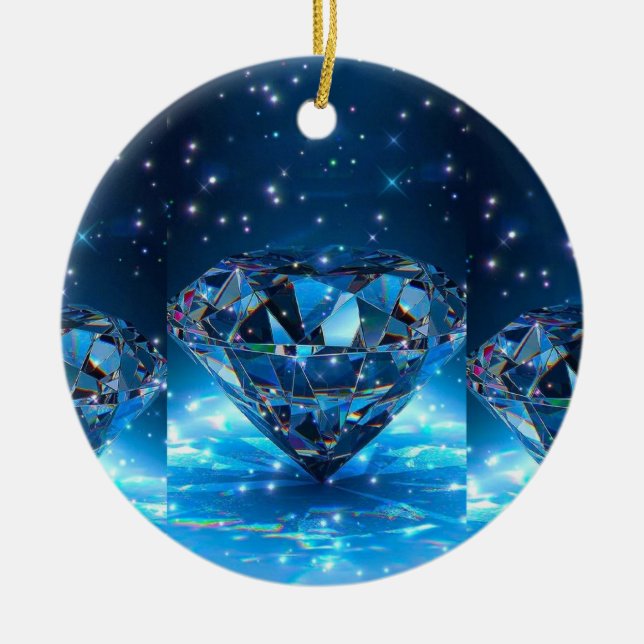 Wie wäre es mit "Sapphire Brillianz: Blue Diamond  Keramik Ornament (Vorne)