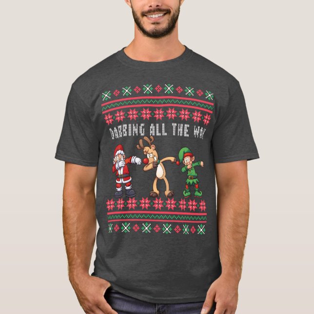 Wie Weihnachten-Rentier-Elf Ugly Xmas zu trotzen T-Shirt (Vorderseite)