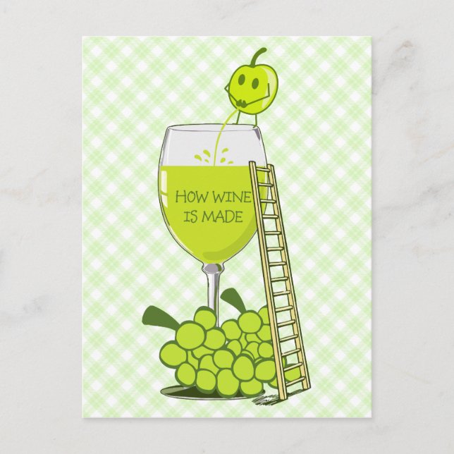 Wie Wein zu einer frischen Illustration wird Postkarte (Vorderseite)