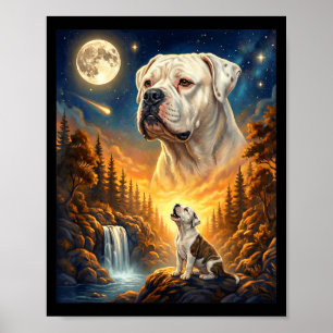 Wie zum Mond heulendes Meme-Tier Hund amerikanisch Poster