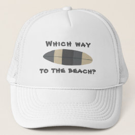 Wie zum Strand? Surfboard in grau Truckerkappe