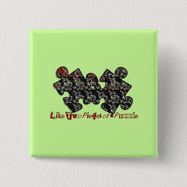 Wie zwei Puzzleteile Button (Vorderseite)