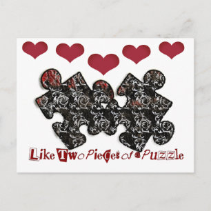Wie zwei Puzzleteile Postkarte