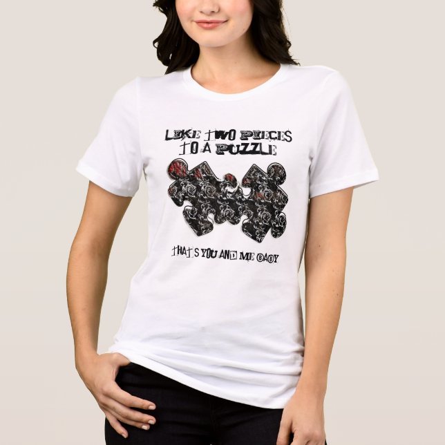 Wie zwei Puzzleteile Tri-Blend Shirt (Vorderseite)
