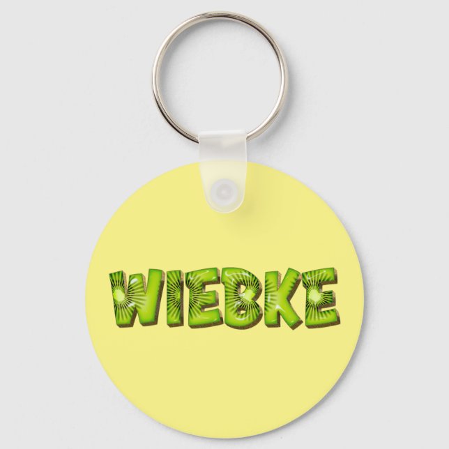 Wiebke Name Kiwi Design Schlüsselanhänger (Vorderseite)