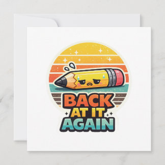 Wieder dabei lustiger Bleistift Schuldesign Dankeskarte
