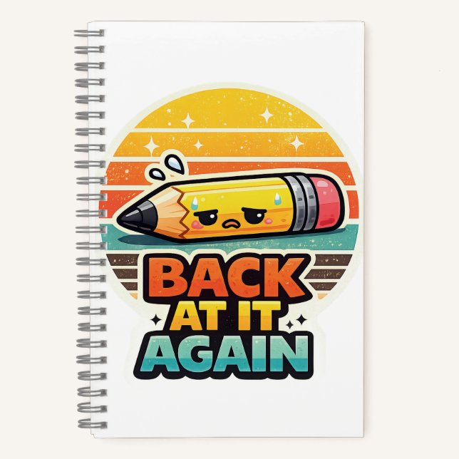 Wieder dabei lustiger Bleistift Schuldesign Notizbuch (Vorderseite)