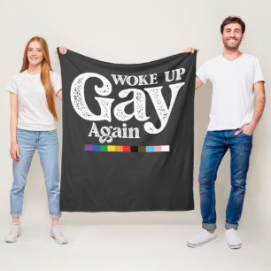 Wieder gay aufgewacht. Unterstütze LGBT Stolz Fleecedecke