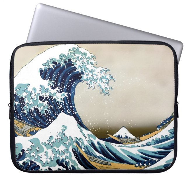 Wieder hergestellte große Welle weg von Kanagawa Laptopschutzhülle (Vorderseite)