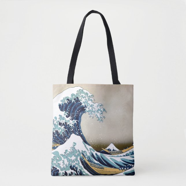 Wieder hergestellte große Welle weg von Kanagawa Tasche (Vorderseite)