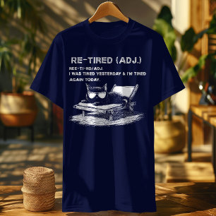 Wieder-müde Katze – Ich war gestern müde und bin e T-Shirt