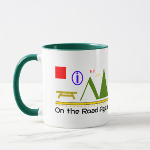 Wieder unterwegs, Kartenzeichen, Reiseumarmung Tasse