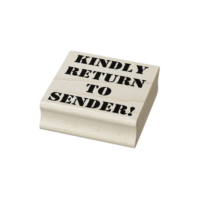 "WIEDER ZUM SENDER ZURÜCK!" Briefmarke Gummistempel (Stempel)