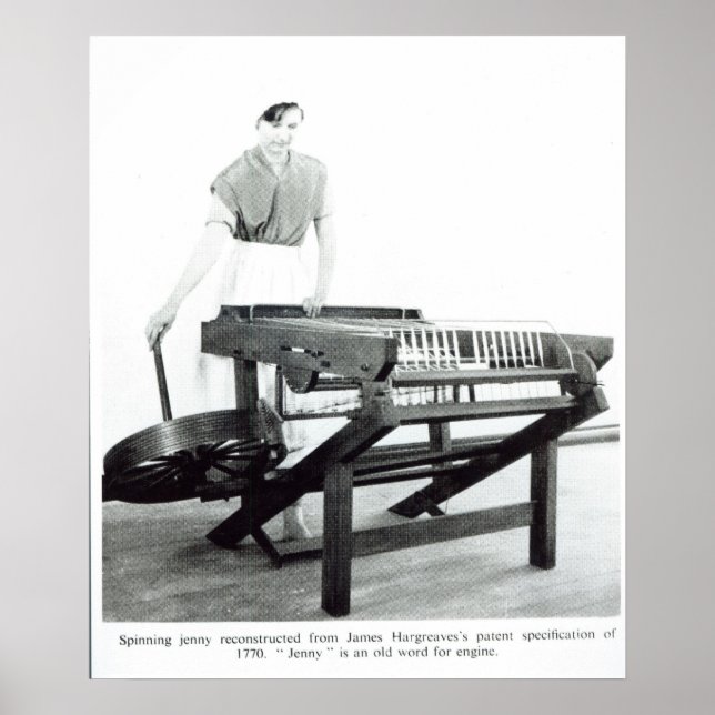 Wiederaufbau von Hargreaves's "Spinning Jenny" Poster (Vorne)