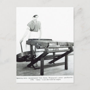 Wiederaufbau von Hargreaves's "Spinning Jenny" Postkarte