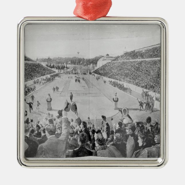 Wiederbelebung der Olympischen Spiele in Athen Ornament Aus Metall (Vorne)