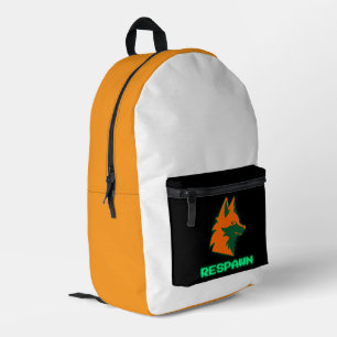 Wiederbelebung – Neon Gamer Fox Logo Bedruckter Rucksack