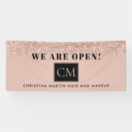 Wiedereröffnung Haare und Makeup Blush Rose Gold G Banner