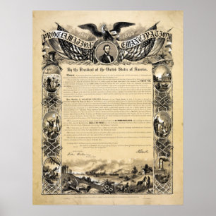 Wiedergabe der Emanzipations-Proklamation Poster