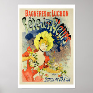 Wiedergabe einer Plakat-Werbung der Blumen-F.E. Poster