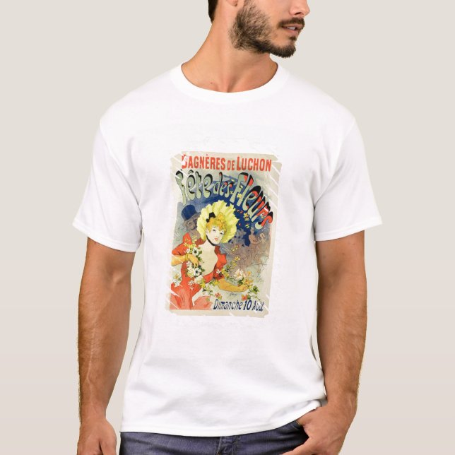 Wiedergabe einer Plakat-Werbung der Blumen-F.E. T-Shirt (Vorderseite)