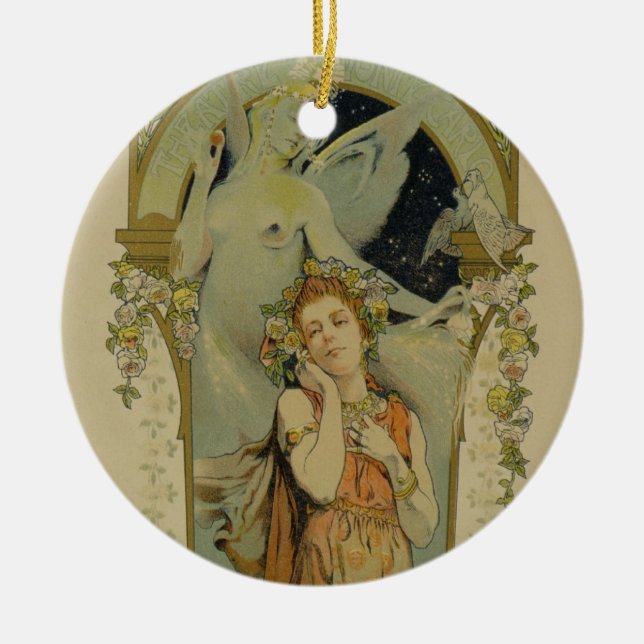 Wiedergabe einer Plakatwerbung die Oper 'ich Keramik Ornament (Vorne)