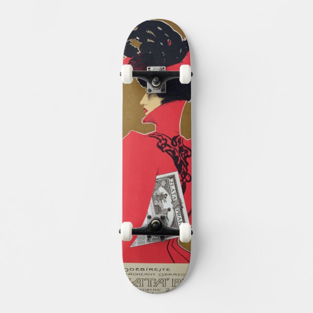Wiedergabe einer Plakatwerbung 'Zlata Praha Skateboard (Vorderseite)