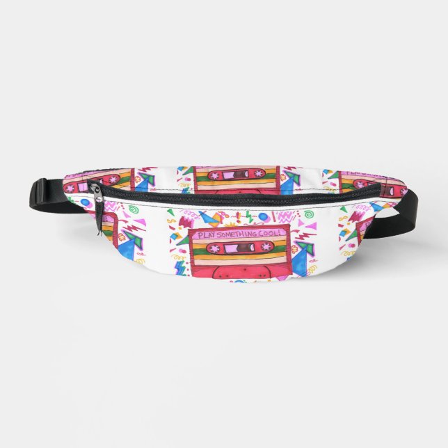 Wiedergabe eines Coolen Musikmixtapes Art Pattern Bauchtasche (Vorderseite)