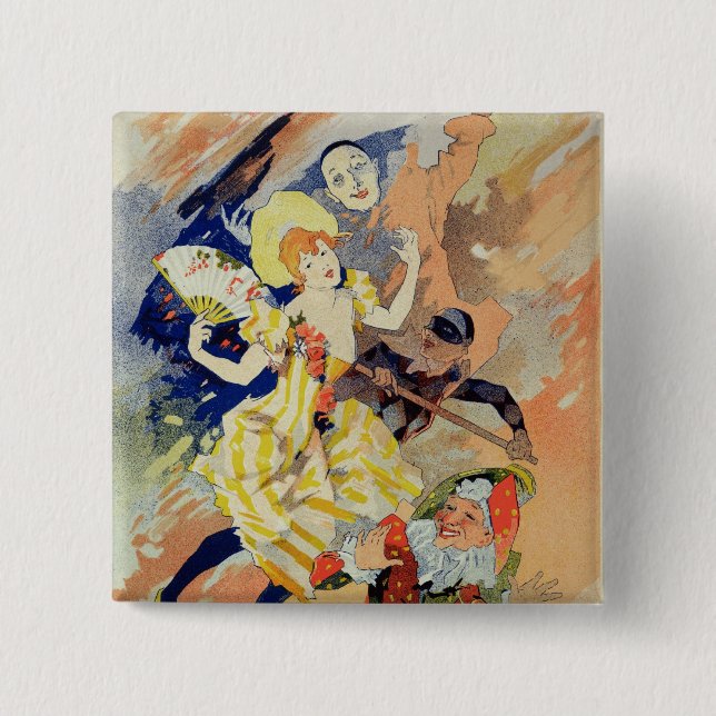 Wiedergabe eines Plakats für eine Pantomime, 1891 Button (Vorderseite)
