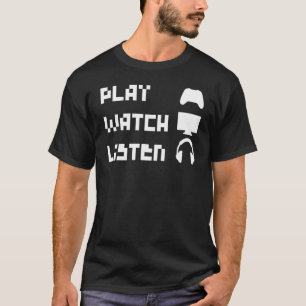 Wiedergabe Hören Retro 8 Bit Controller Headphone T-Shirt