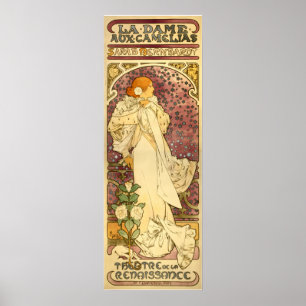 Wiedergabe von Mucha Plakat: La-Freifrau Poster
