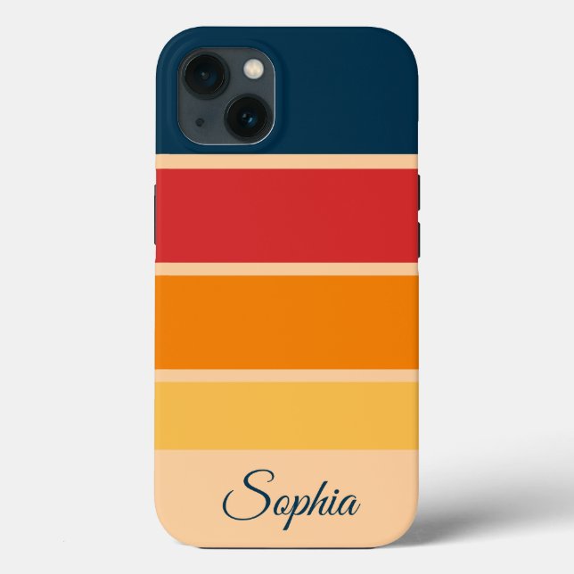 Wiedergabe von Retro-Regenbogenstreifen für benutz Case-Mate iPhone Hülle (Rückseite)