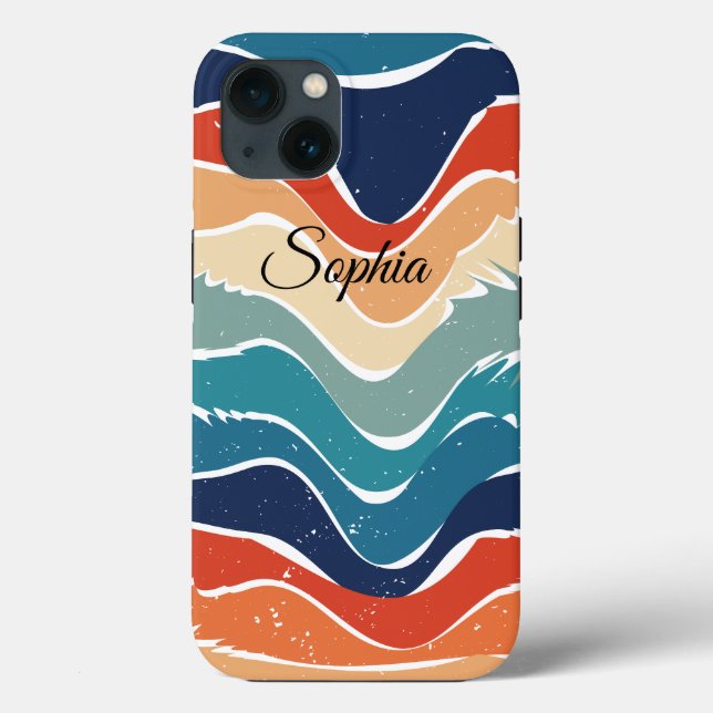 Wiedergabe von Retro-Regenbogenstreifen für benutz Case-Mate iPhone Hülle (Rückseite)