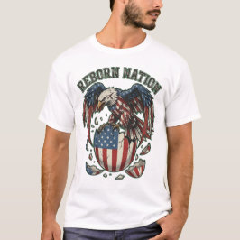 Wiedergeborene Nation Amerikanischer Adler US-Flag T-Shirt