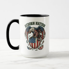 Wiedergeborene Nation Amerikanischer Adler US-Flag Tasse