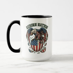 Wiedergeborene Nation Amerikanischer Adler US-Flag Tasse