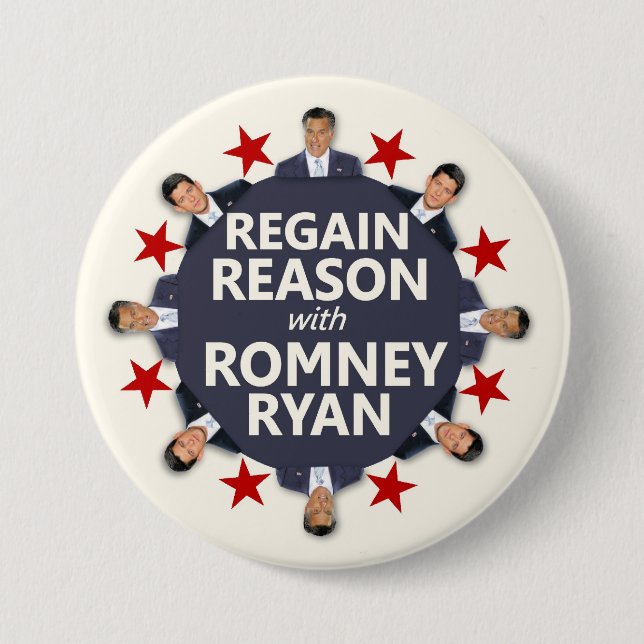 Wiedergewinnungs-Grund mit Romney Ryan Button (Vorderseite)