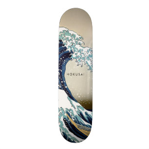 Wiederhergestellte Große Welle vor Kanagawa mit in Skateboard