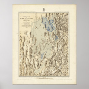 Wiederhergestellte Umrisse des Lake Bonneville Poster