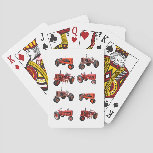 Wiederhergestellte Vintage Zugmaschinen Spielkarten (Rückseite)