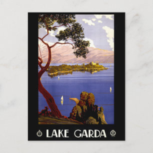 Wiederhergestelltes Vintage-Plakat vom Gardasee Postkarte