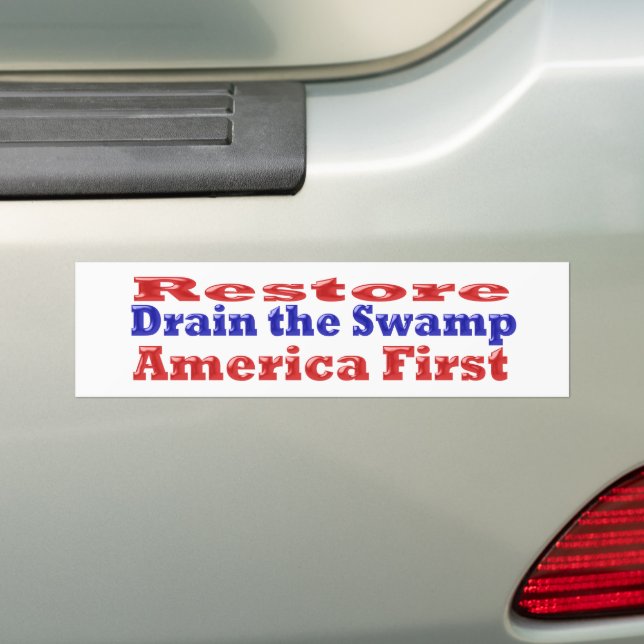 Wiederherstellen Amerika zuerst die Sümpfe rot bla Autoaufkleber (Auf Auto)