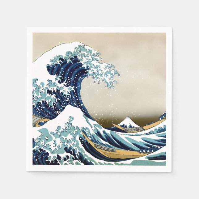 Wiederherstellung der Großen Welle von Kanagawa du Serviette (Vorderseite)
