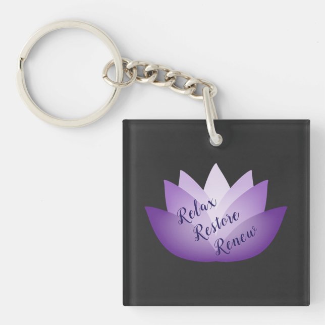 Wiederherstellung der Lila Lotus-Blume Schlüsselanhänger (Vorderseite)
