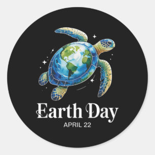 Wiederherstellung des Earth Day 2025 Sea Turtle Ar Runder Aufkleber