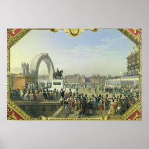 Wiederherstellungs-Statue von Henri IV auf Pont Poster