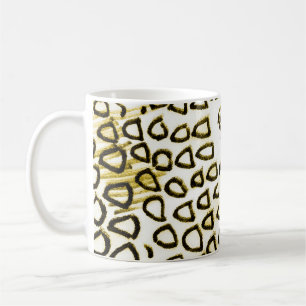 Wiederholbare Schlangenhaut. Gelber Modestil. Weiß Kaffeetasse