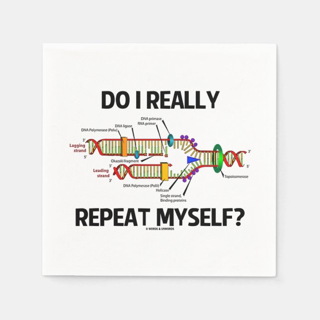 Wiederhole ich mich wirklich? DNA-Replikation Spaß Serviette (Vorderseite)