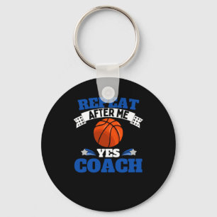 Wiederhole nach mir Ja Coach Basketball - Blau Wei Schlüsselanhänger