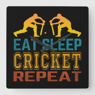 Wiederholen Sie den Schlaf-Cricket Quadratische Wanduhr